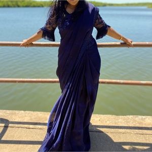 Navy blue Indian Saree